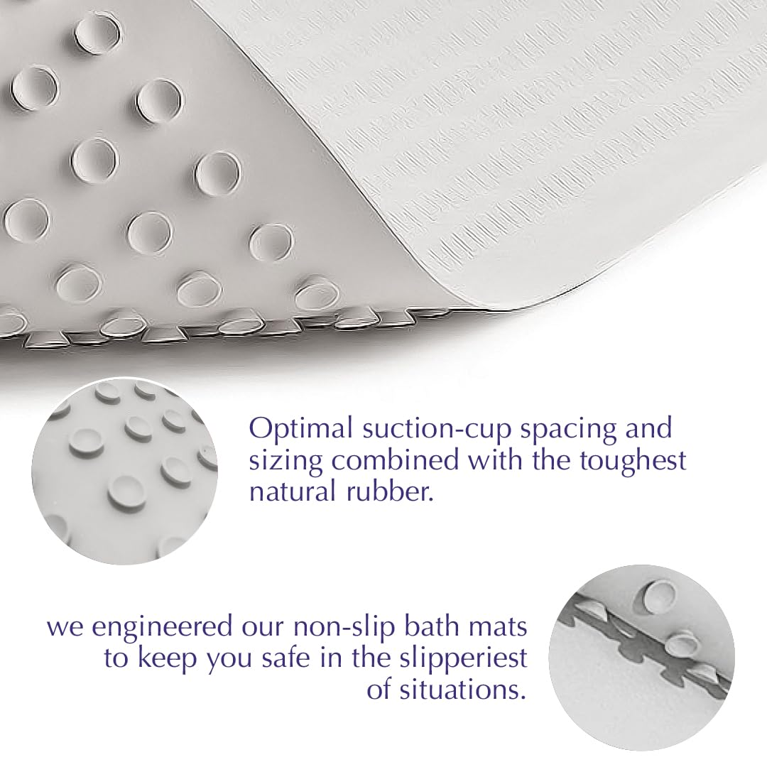 Large neutral color Epica bathtub mat 16x28 in shower