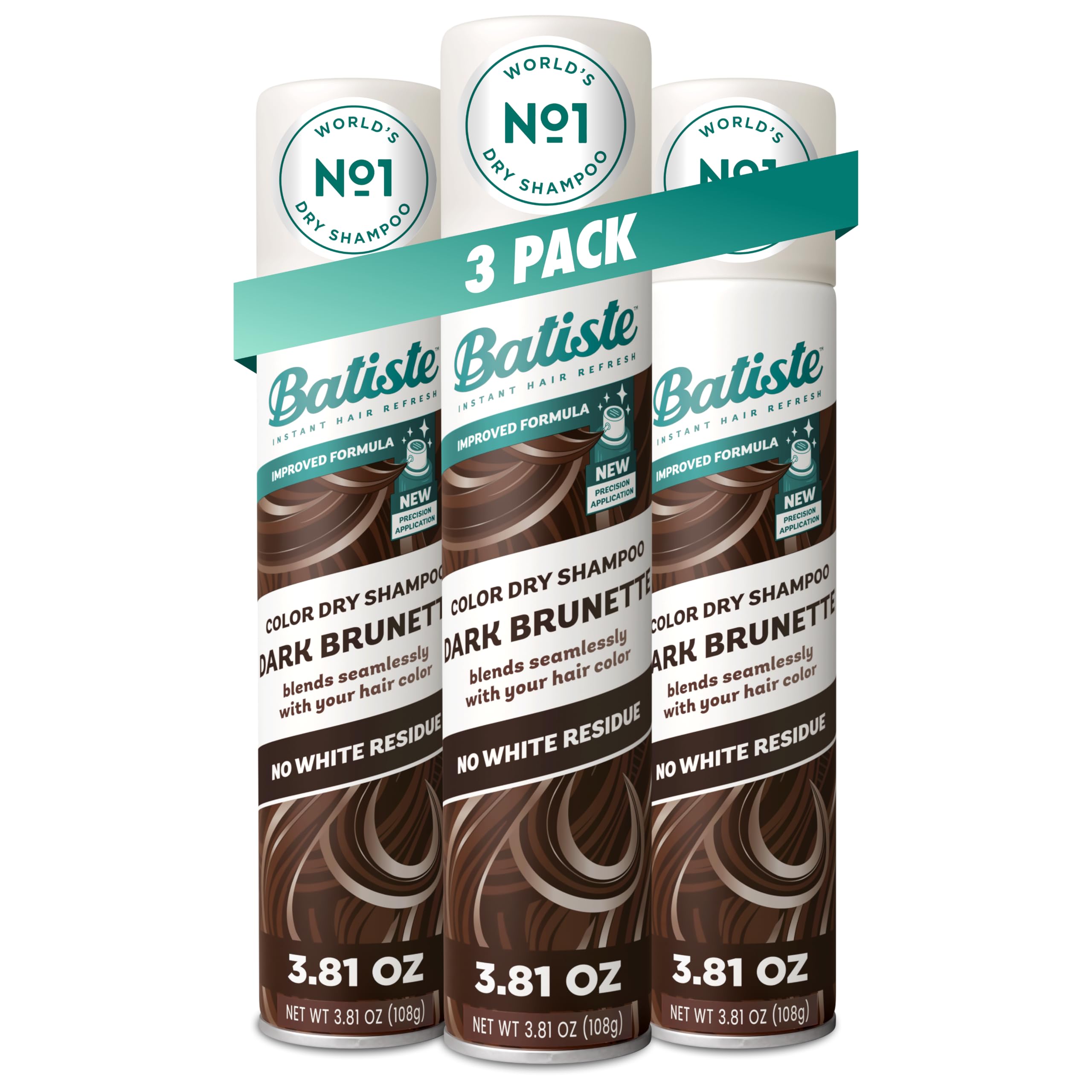 Batiste Dark Dry Shampoo 3pack bottle front view