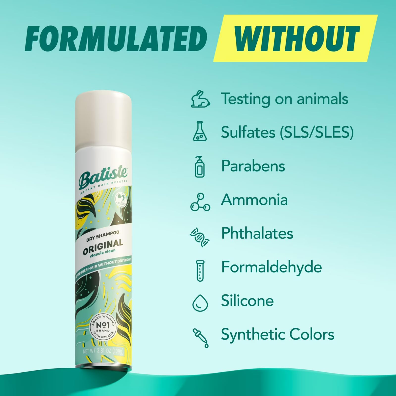 Root cleansing with Batiste Original Fragrance waterless shampoo