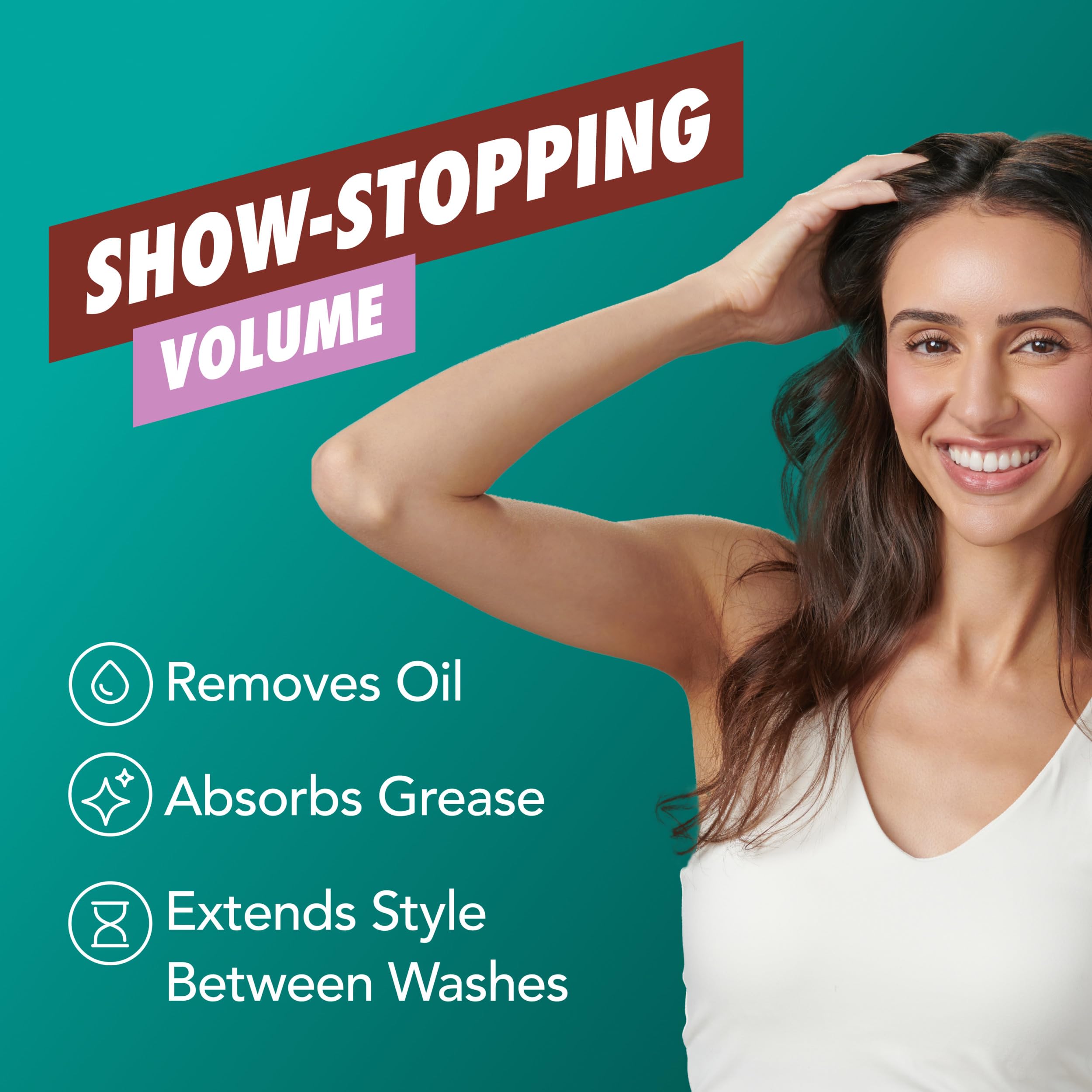 Hair volumizing dry shampoo adds body and texture