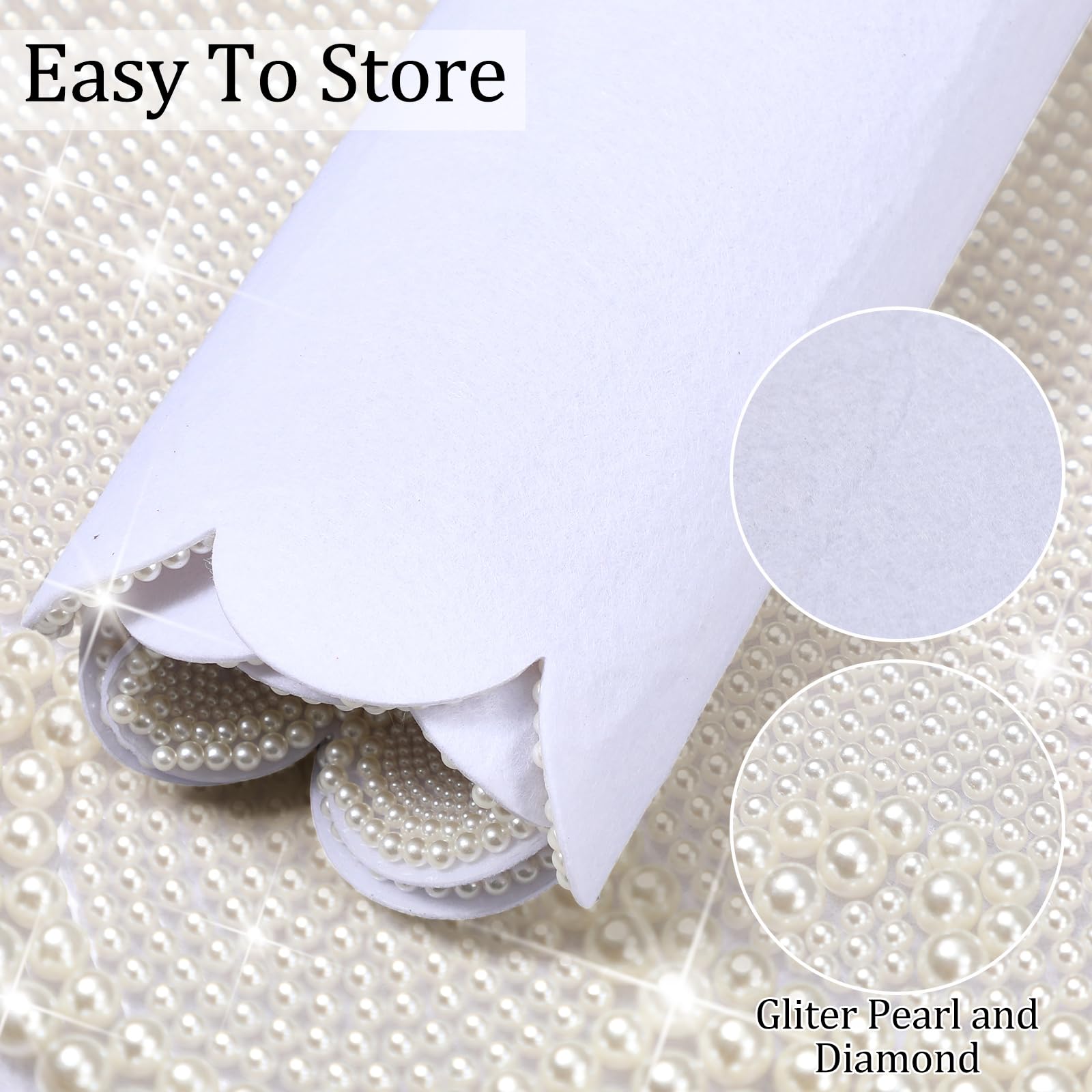 White beaded detailing on Batiyeer pearl table runner