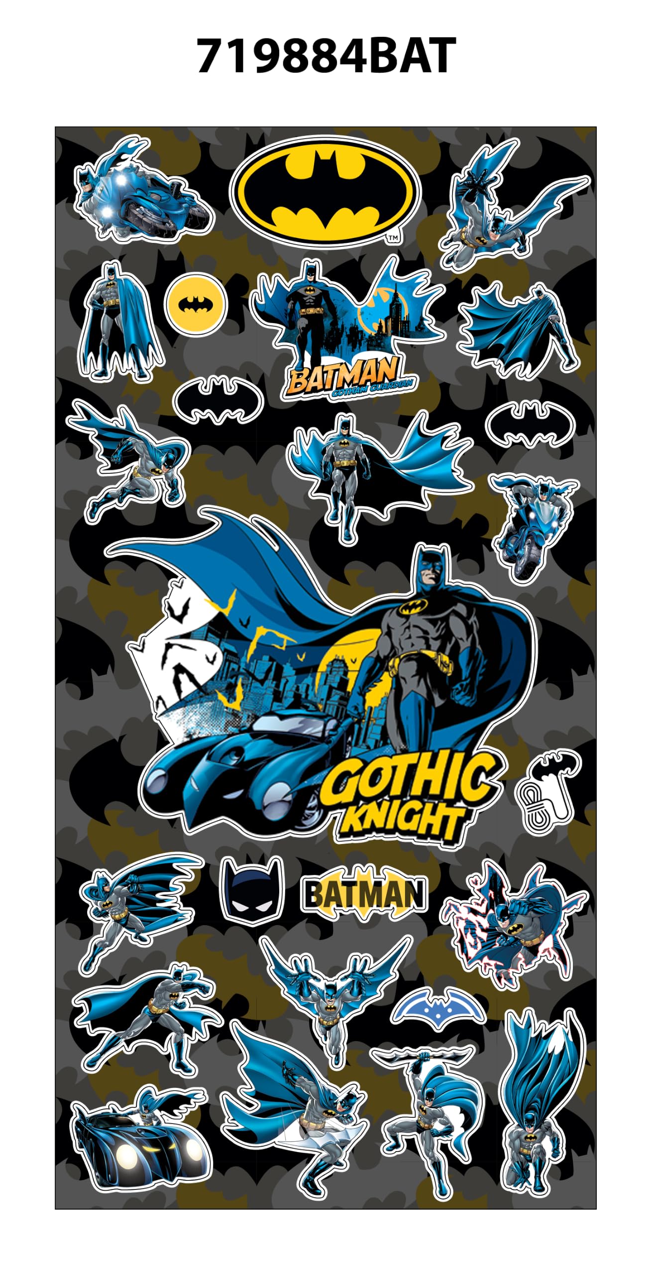 Deluxe 3 piece bundle of Batman backpack lunch box and stickers