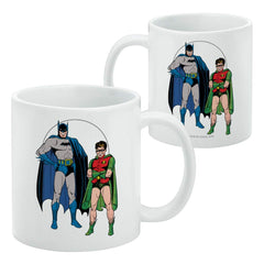 Batman and Robin ceramic mug white 11oz side graphic