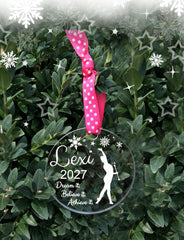 Majorette baton ornament 3 inch clear acrylic