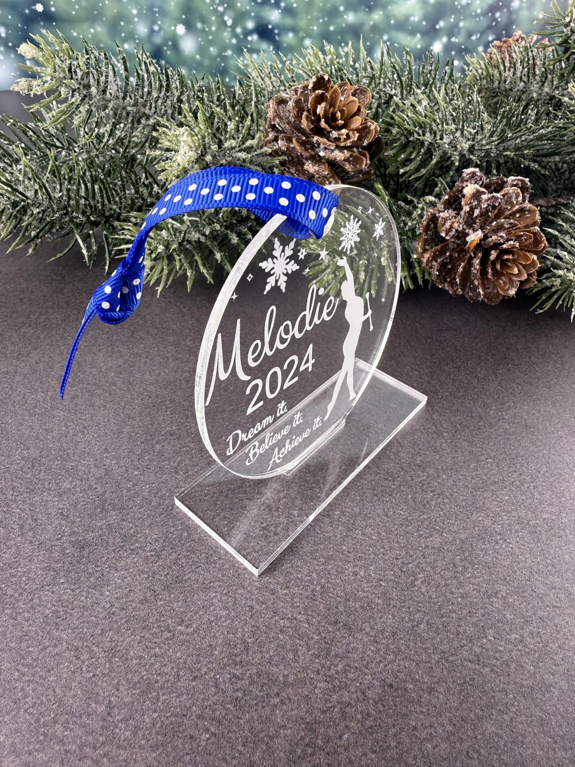 Athlete name year quote Baton Ornament image