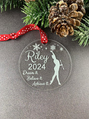 Twirler ornament personalized keepsake with inspirational quote