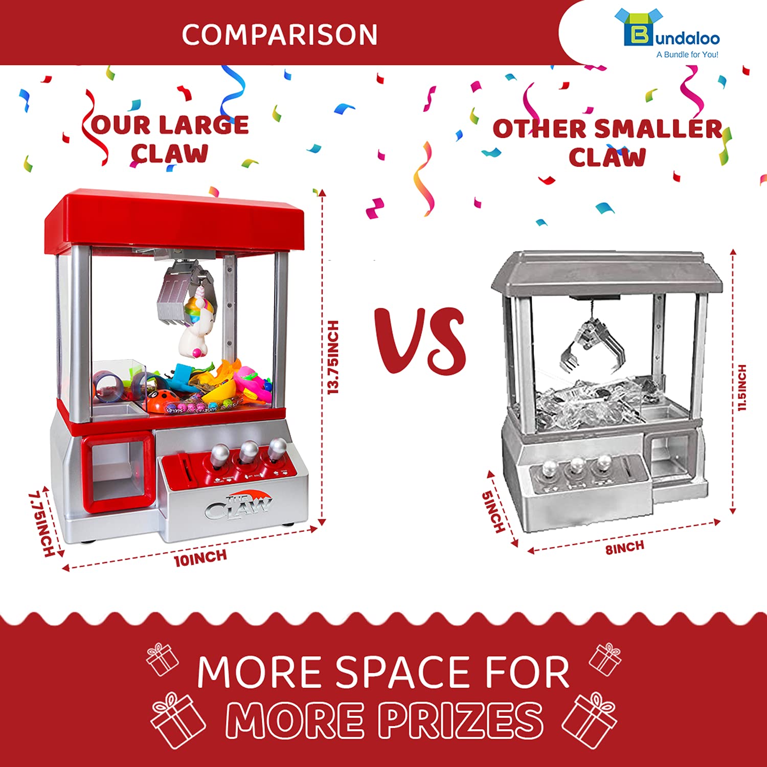 Arcade style sounds feature Bundaloo claw machine