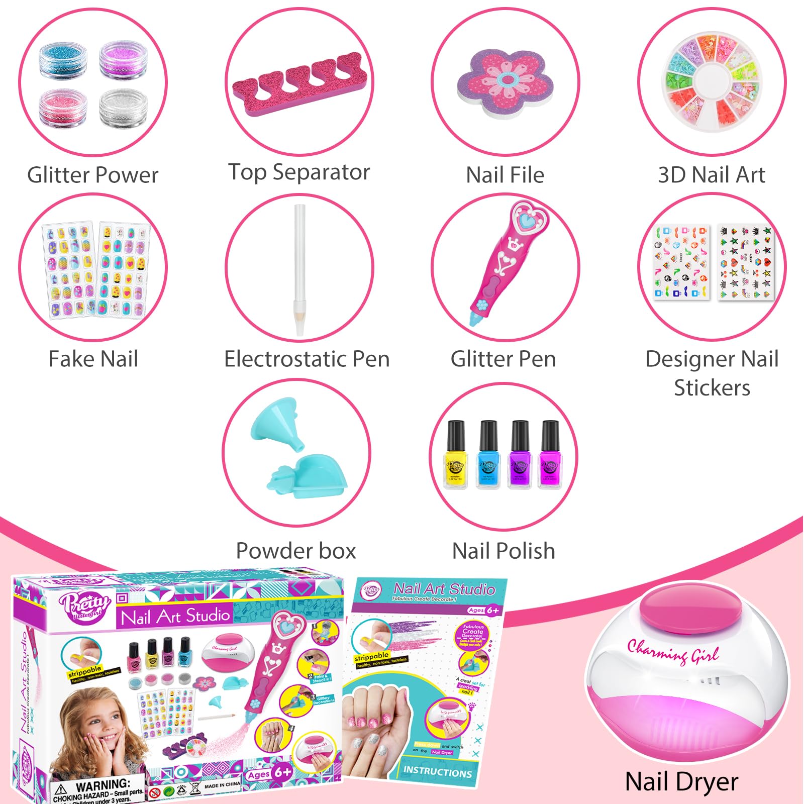 BATTOP Christmas gift idea for girls manicure set