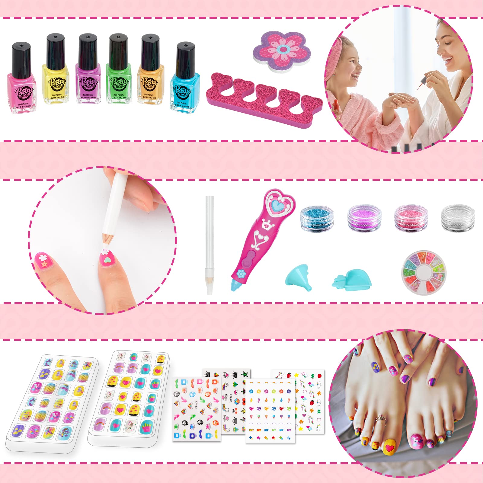 BATTOP designer stickers and fake nails in kit
