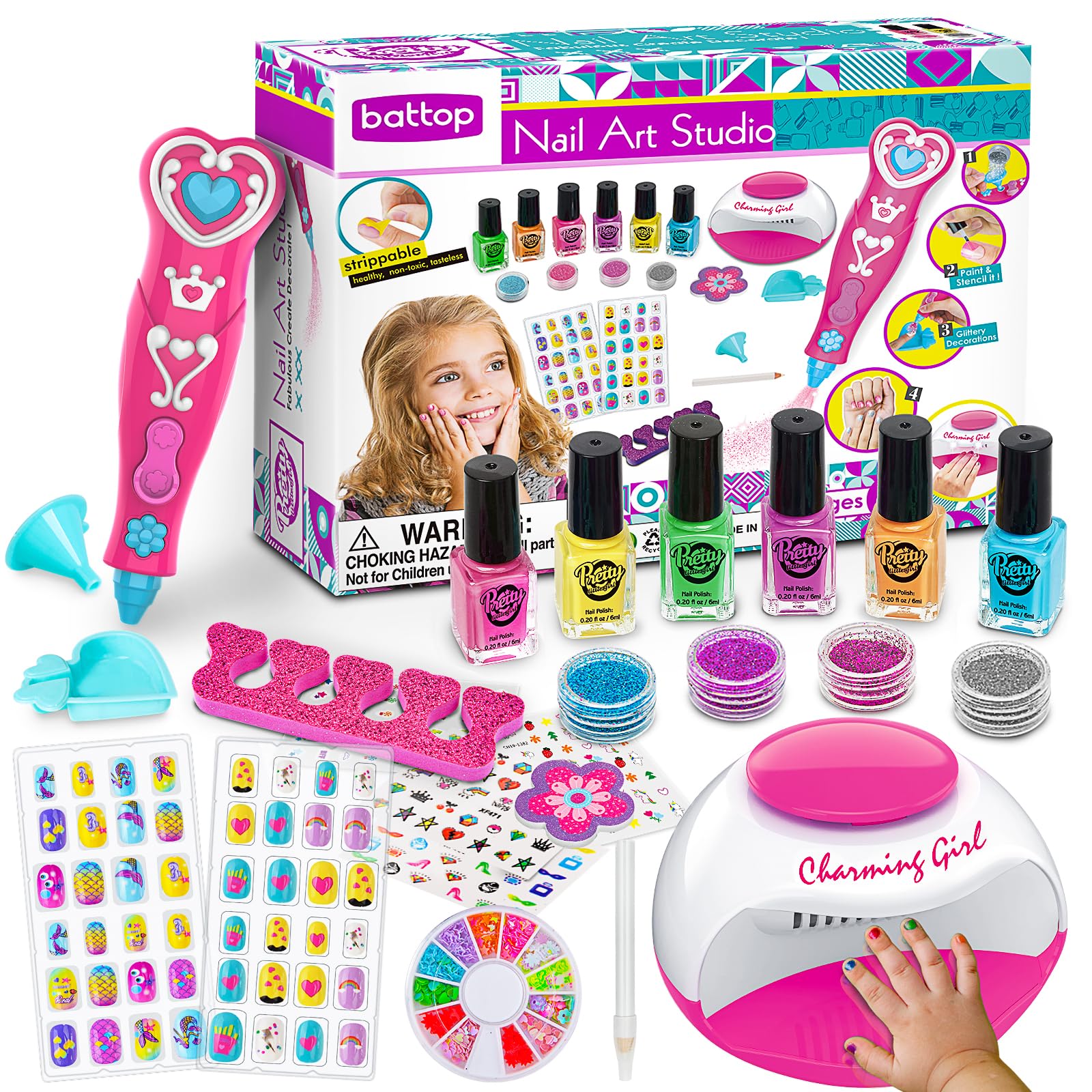 BATTOP glitter powder and powder box in kit