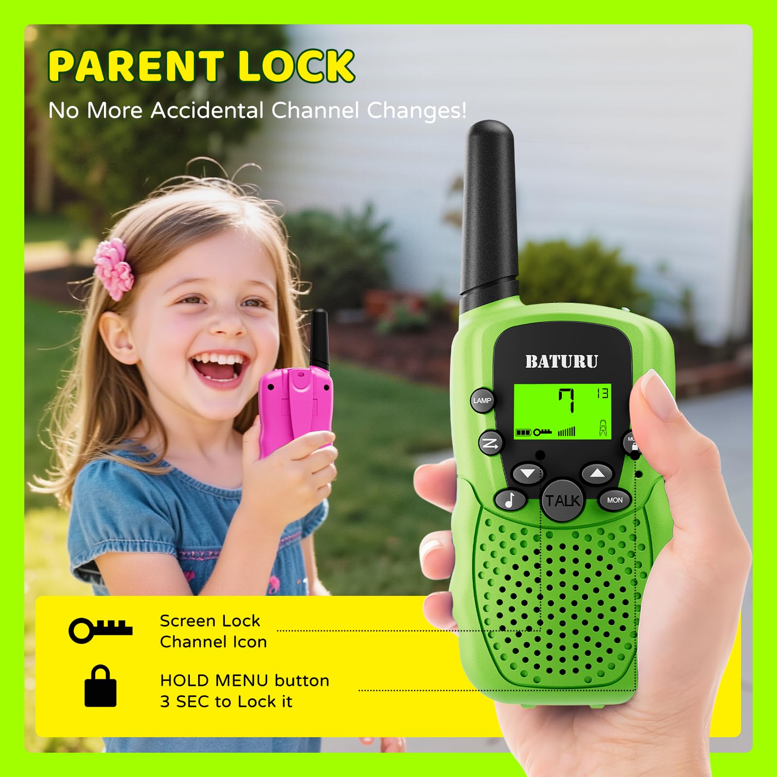 BATURU kids walkie talkies belt clips for secure carrying