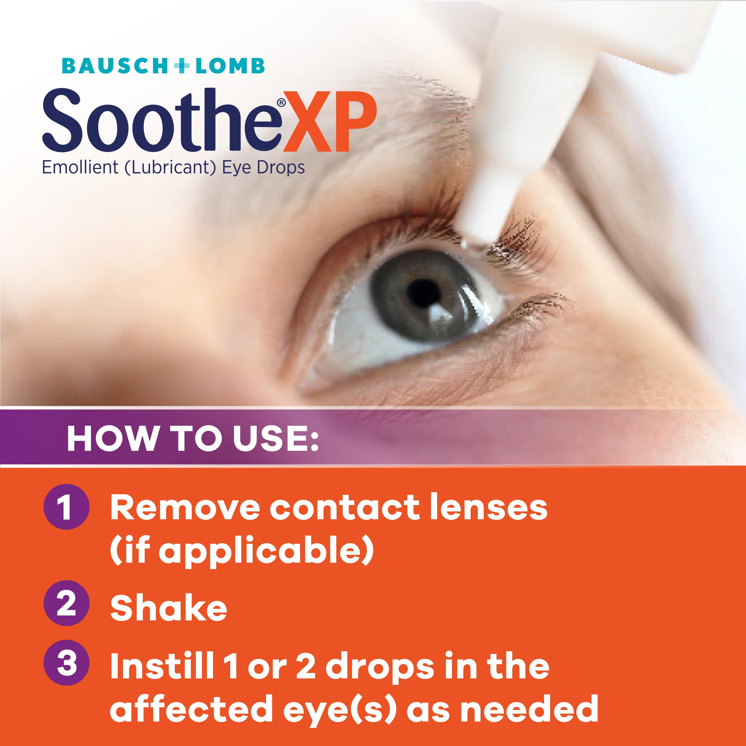 Bausch + Lomb Soothe XP eye drops for dry eye relief 0.5 oz