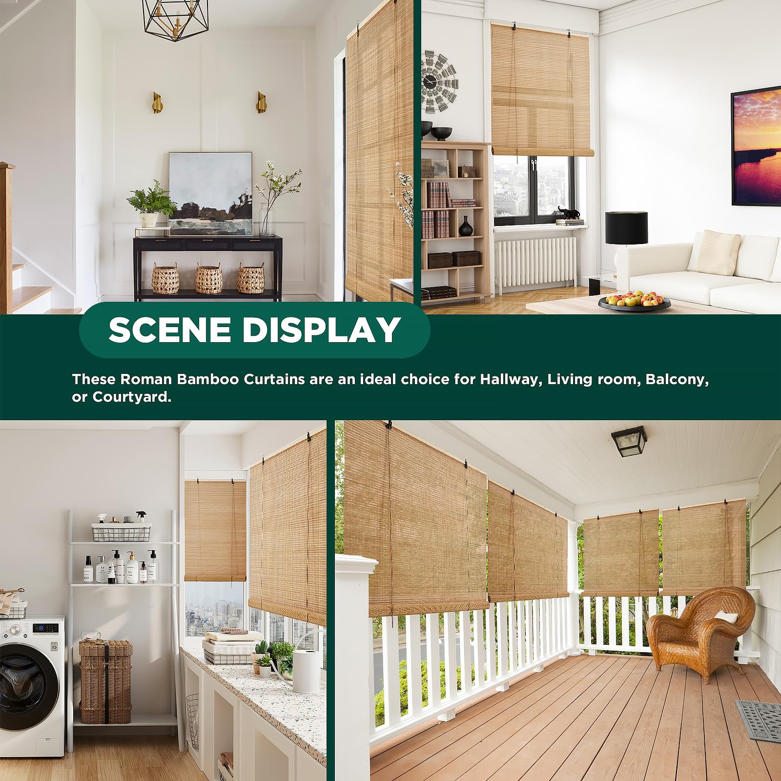 BAYUE bamboo blinds dining rooms setup
