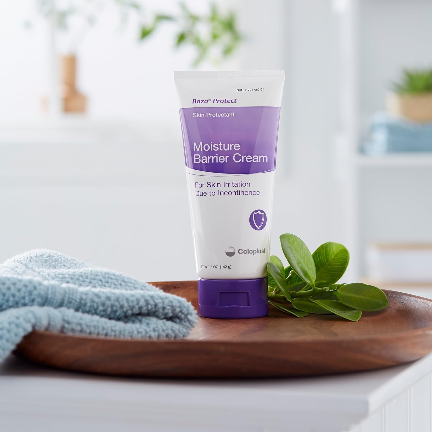 BAZA Protect Cream packaging indicating CHG compatibility for healthcare settings