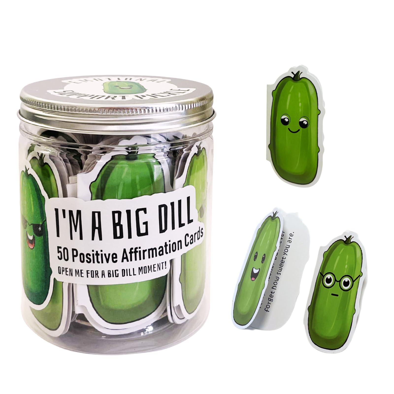 BBJ WRAPS Positive Pickle set of 50 cucumber shaped affirmation cards