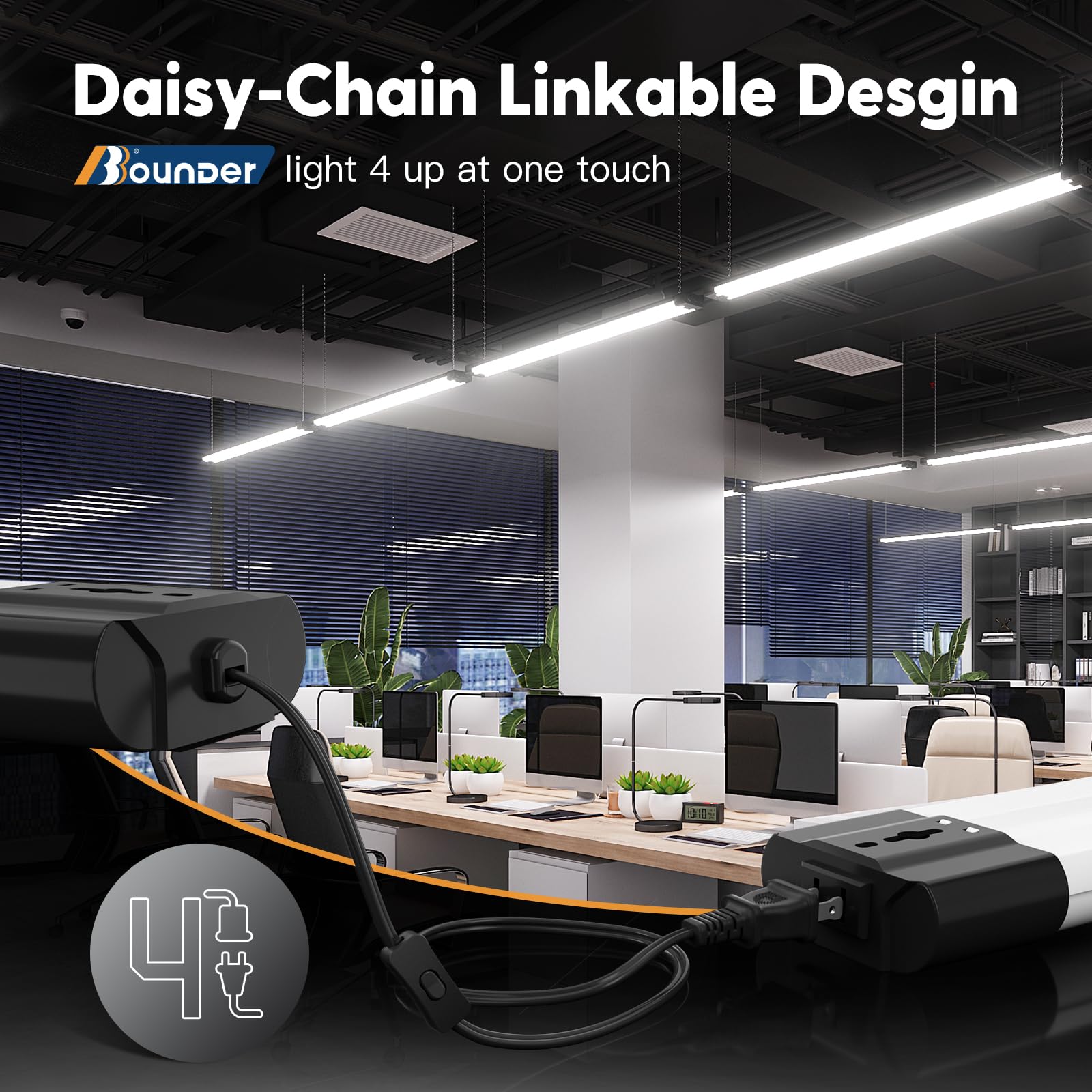BBOUNDER 4ft daisy-chain LED shop lights