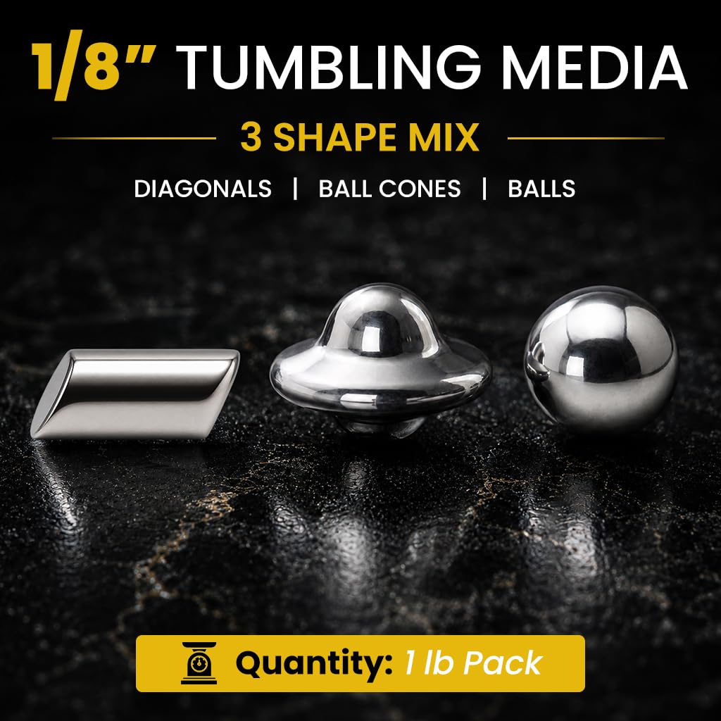 BC Precision 1/8 inch stainless steel tumbling media ball cone shape
