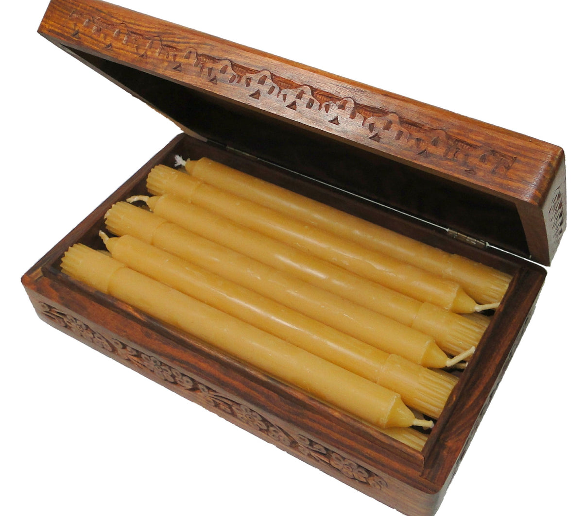 BCandle 100% Beeswax Candles pack of 12 in wood box
