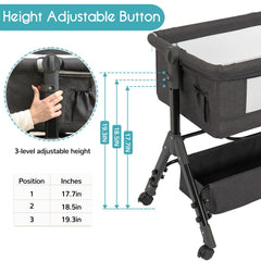 BCOL 3 in 1 Baby Bassinet bedside sleeper rocking cradle