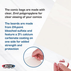 BCW 24-point acid-free backing boards designed for Silver Age comics