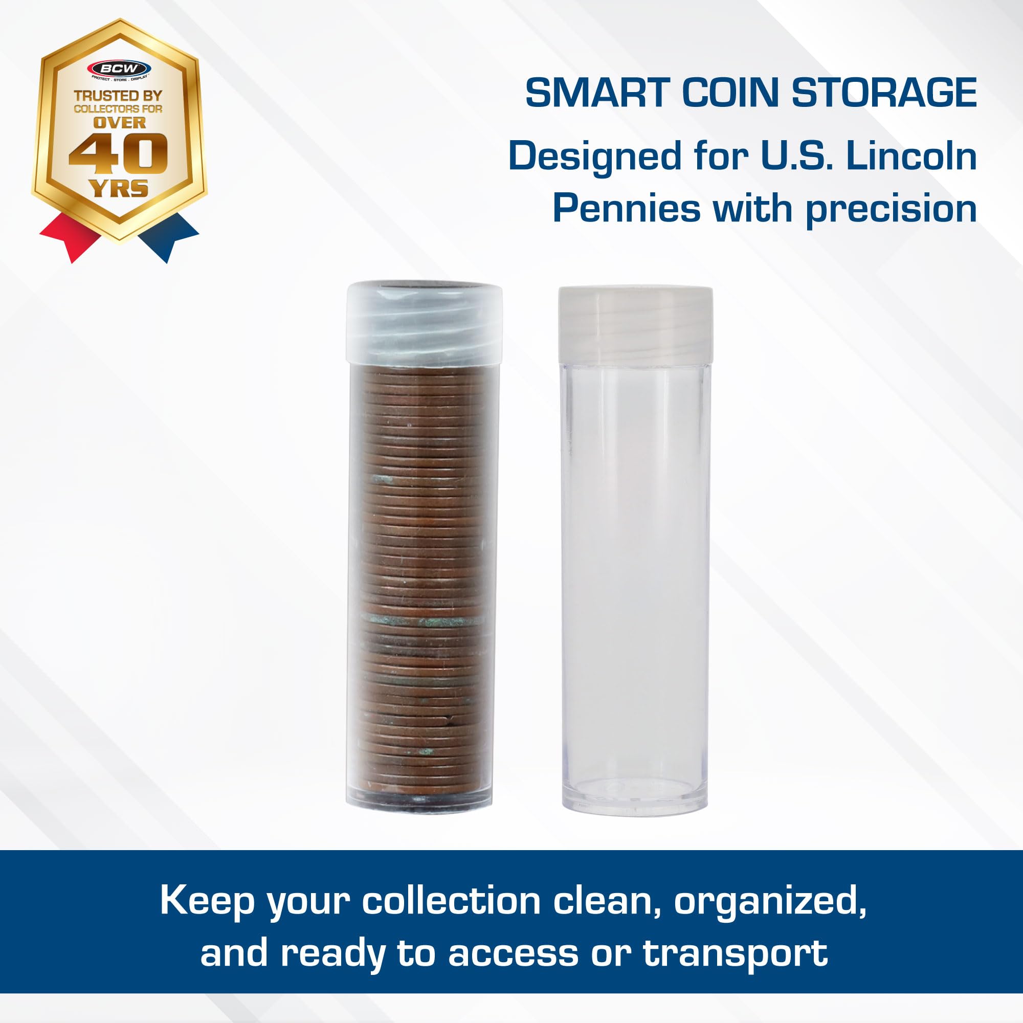 Round screw on top coin tubes by BCW