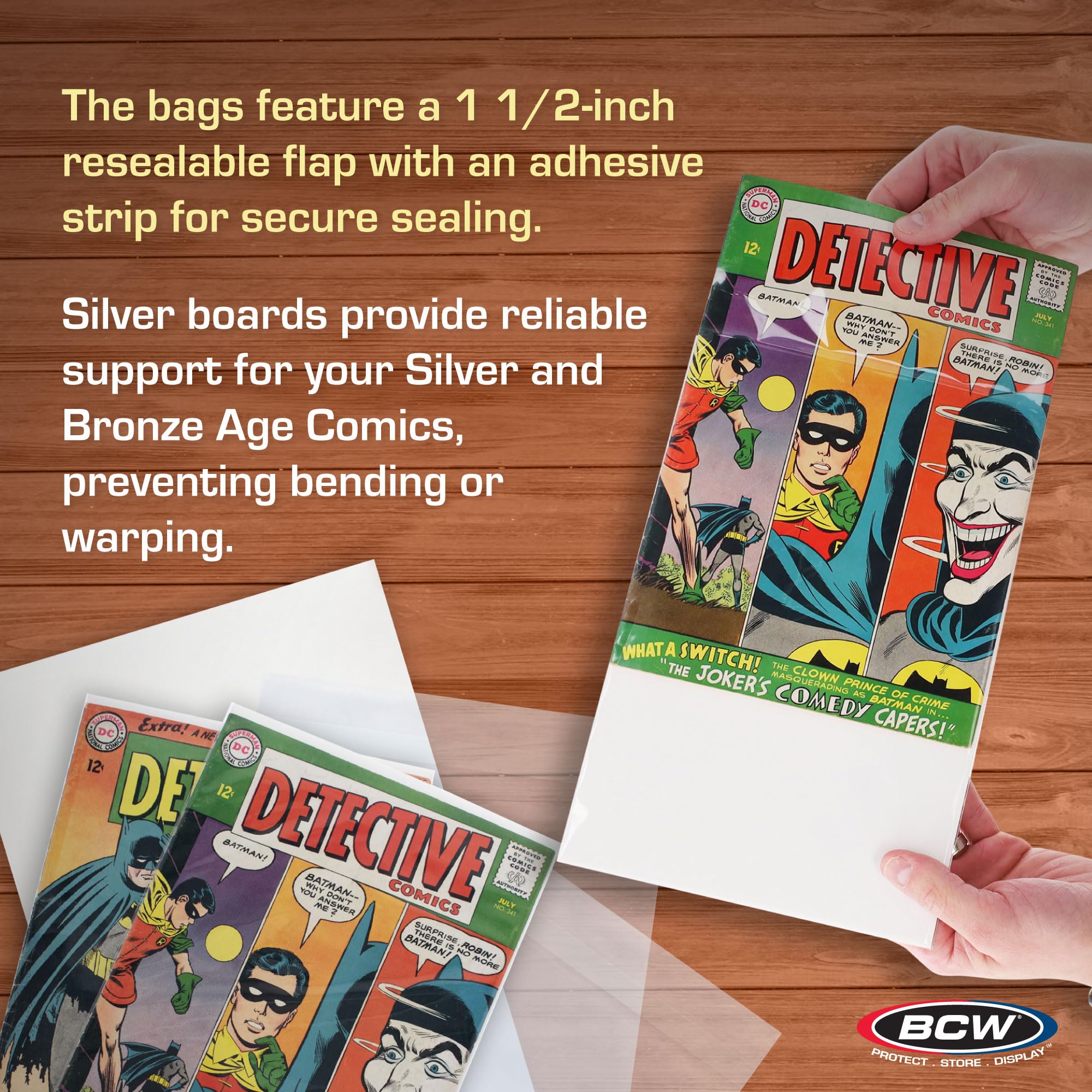 Silver Age comics protected by BCW bags and boards combo set