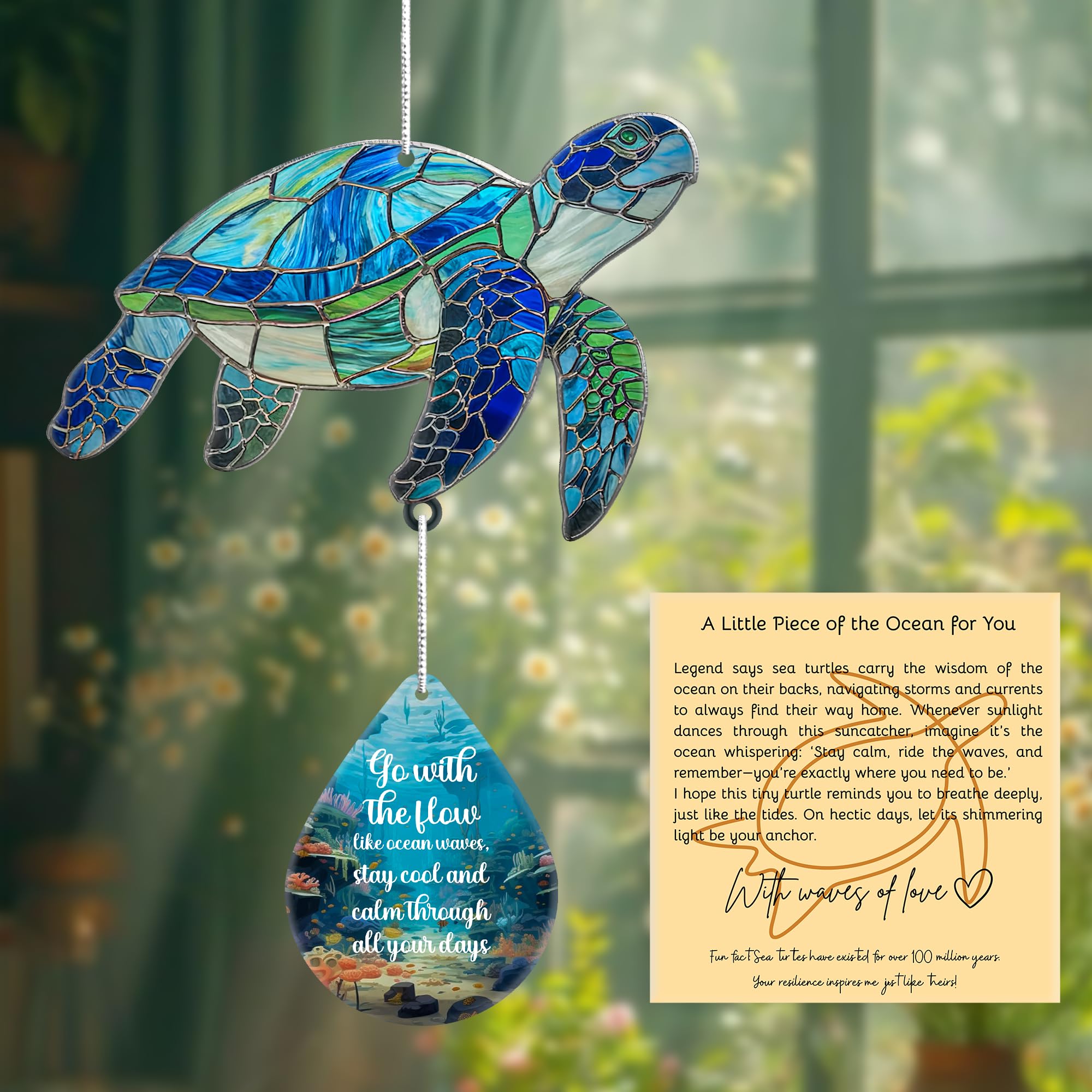 Hanging decor suitable for windows mirrors and plants