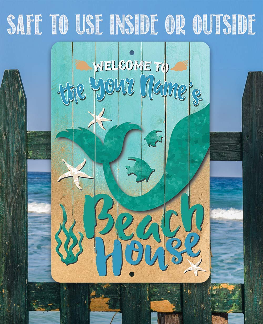 Coastal wall art sign aluminum metal for home decor