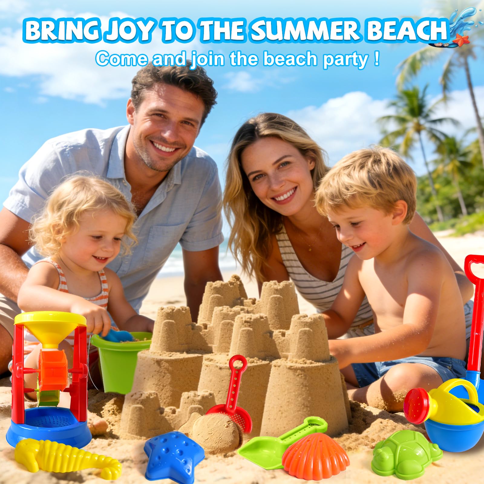 Ages 3-5 toddlers and 4-8 kids sand play set