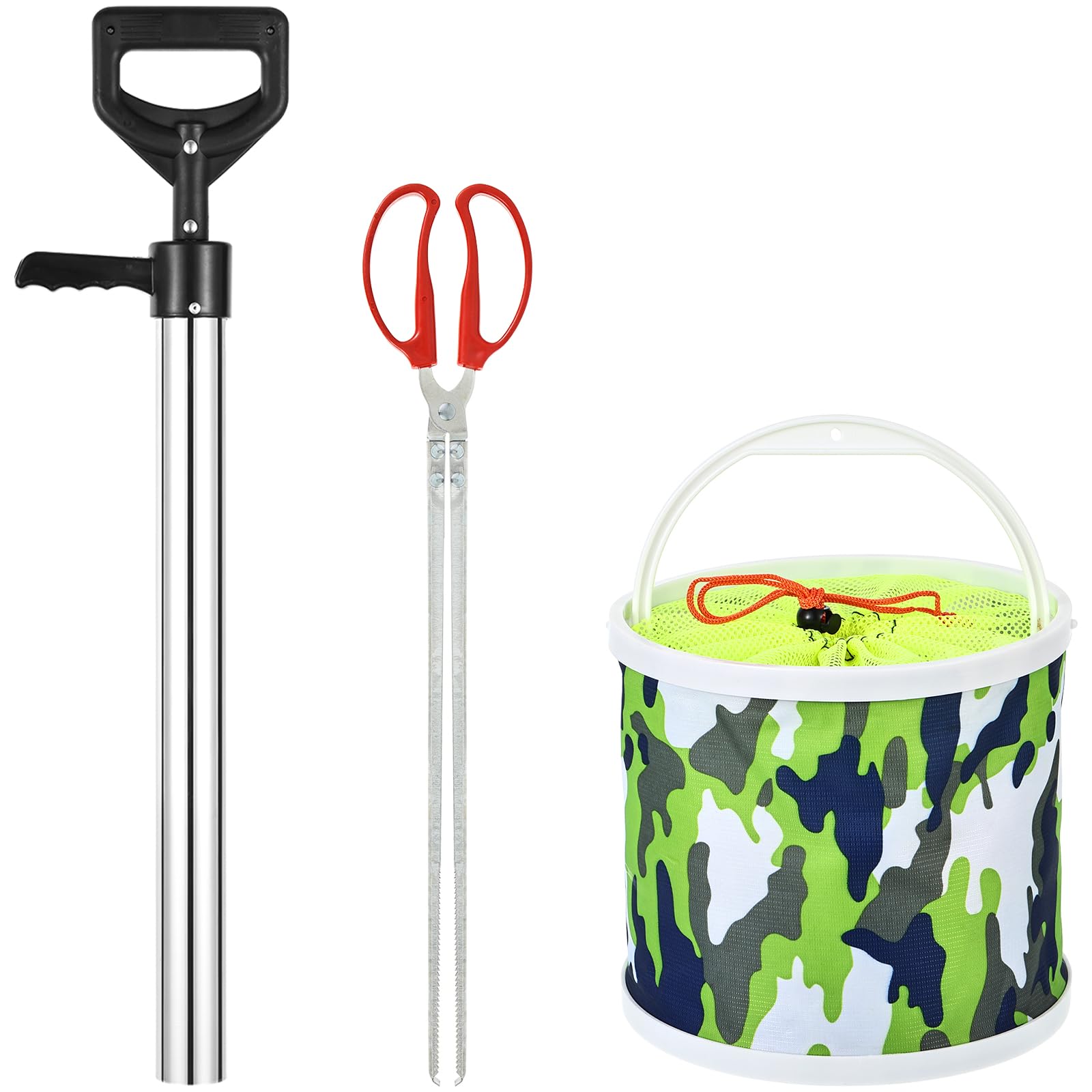 Beach Shrimp Catching Tool Kit contents including shrimp extractor and eel clip