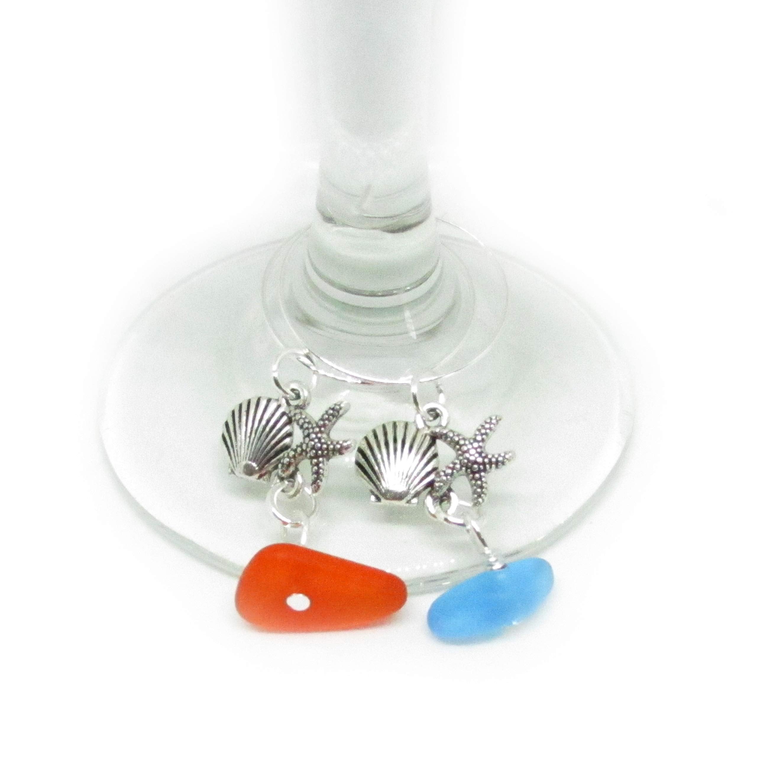 Bridesmaid gift sea glass charm for beach weddings