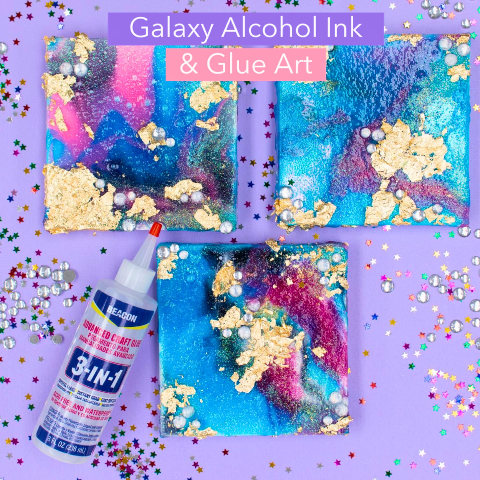 Beacon glue for floral cork glitter and trim projects