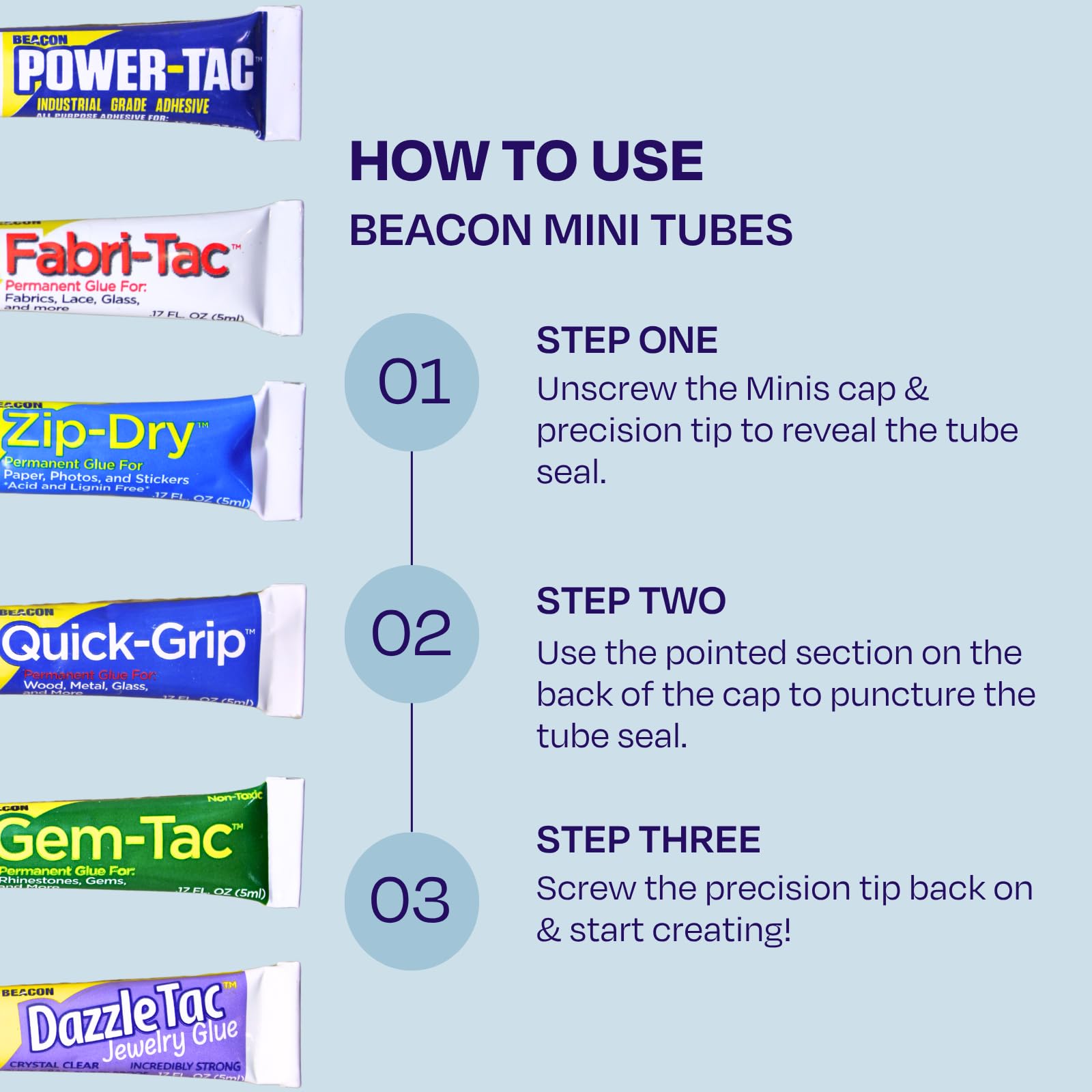 Beacon Gem-Tac fabric adhesive 3-pack