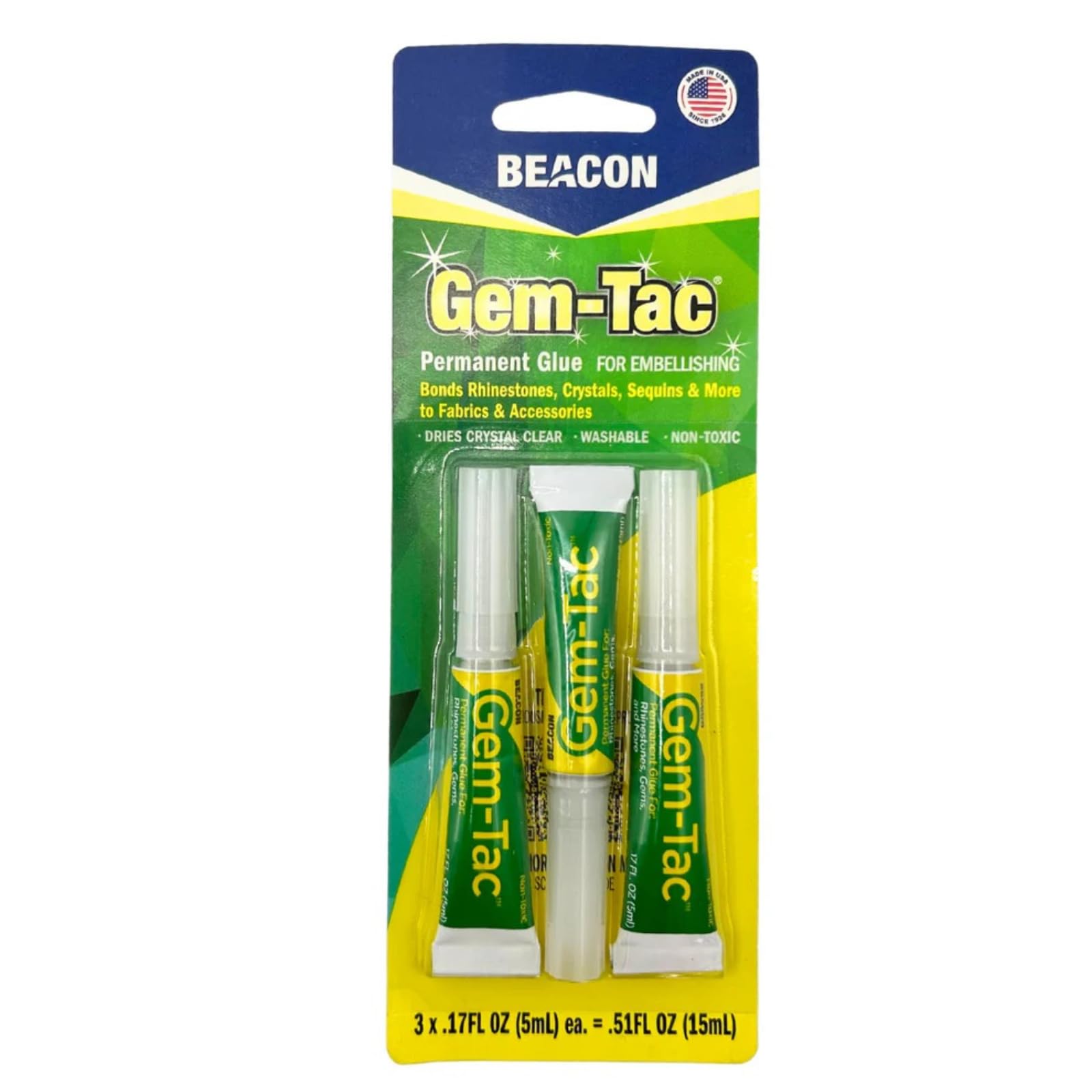Beacon Gem-Tac glue mini 0.17 oz tube 3-pack