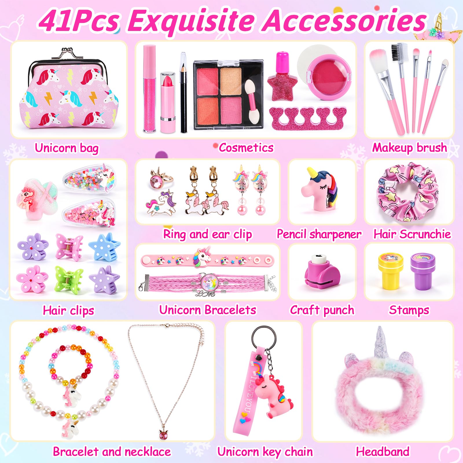 Bead chain sets and necklace sets featured in the calendar