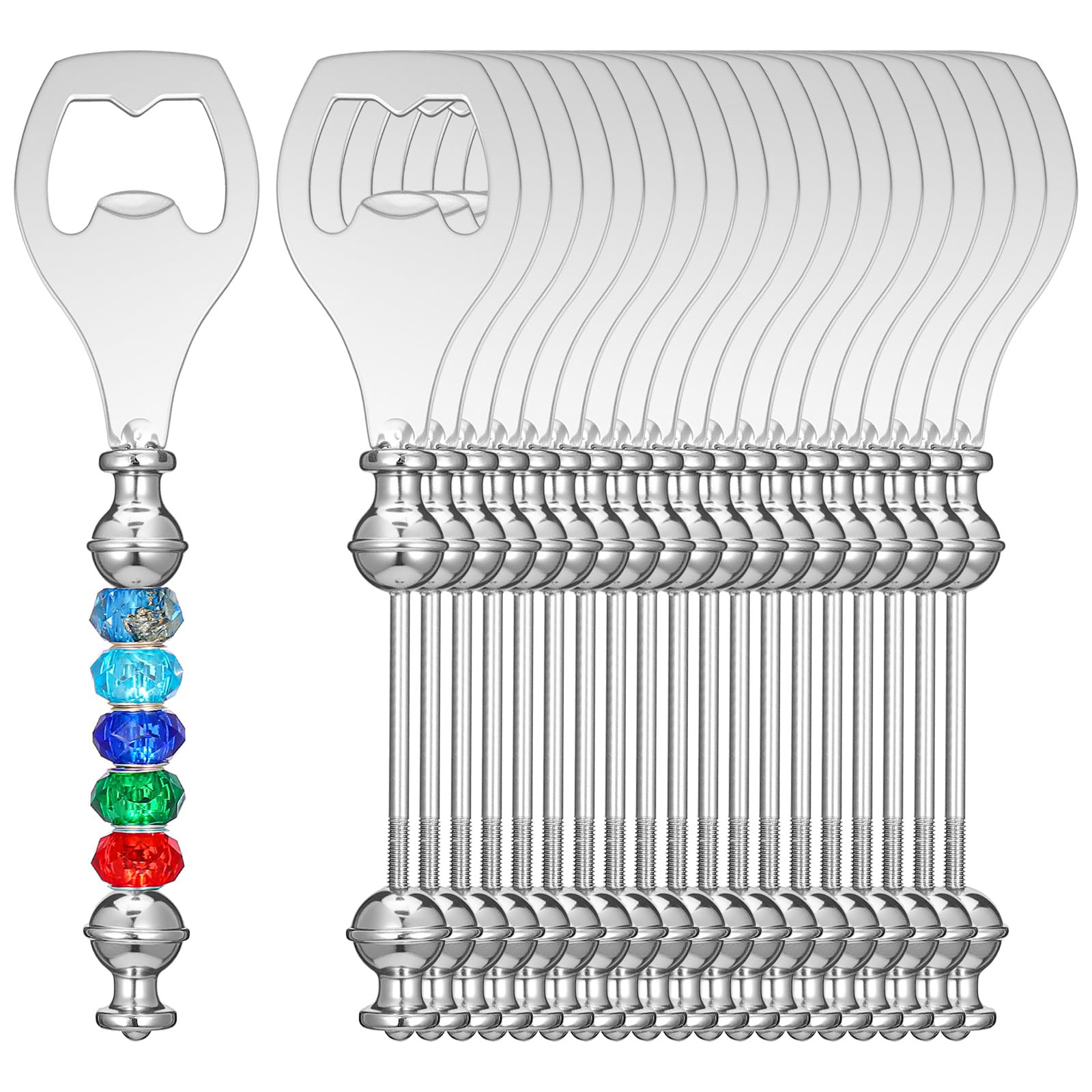 20 piece beadable beer openers silver finish for parties
