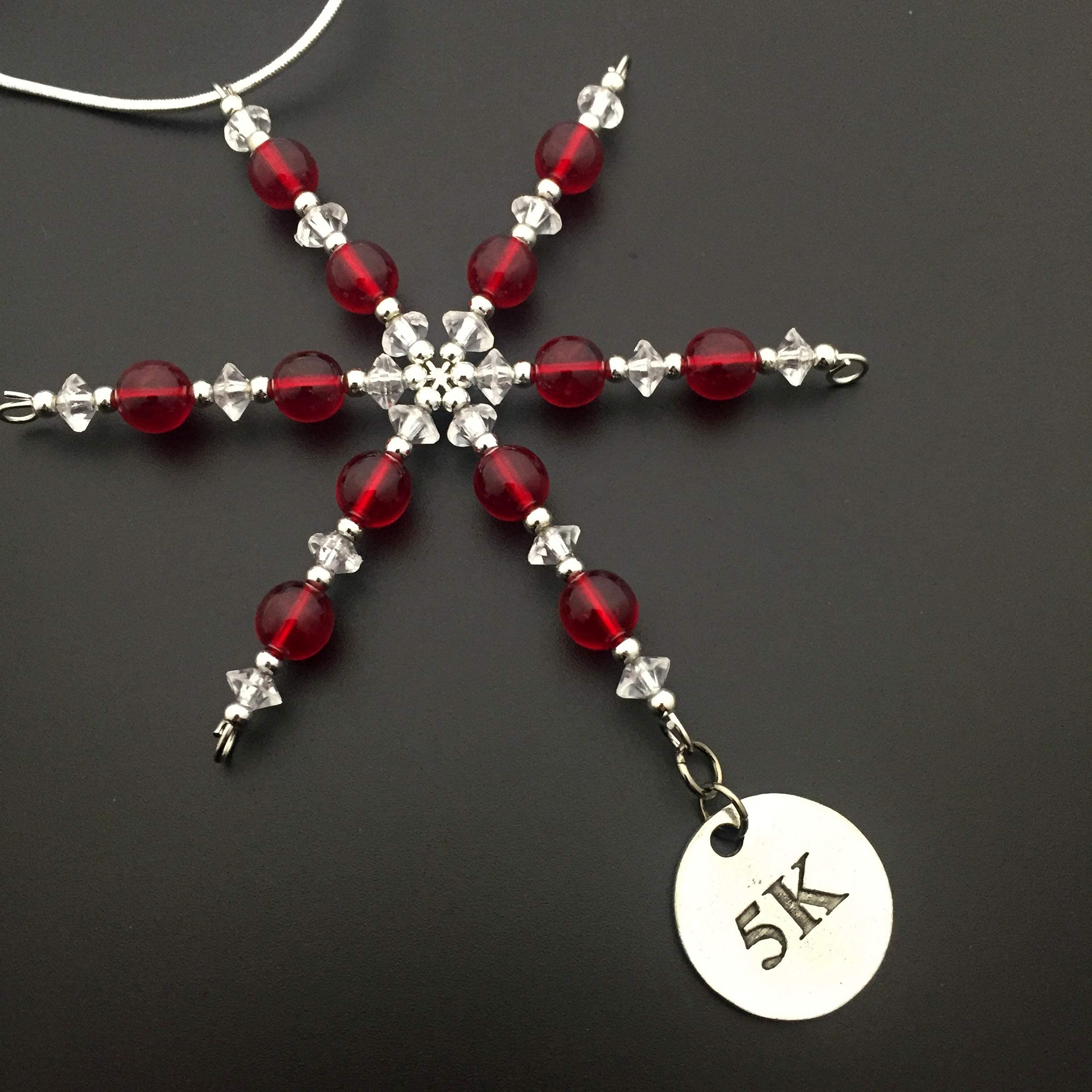 Snowflake ornament measures 3 1/2 inches in diameter