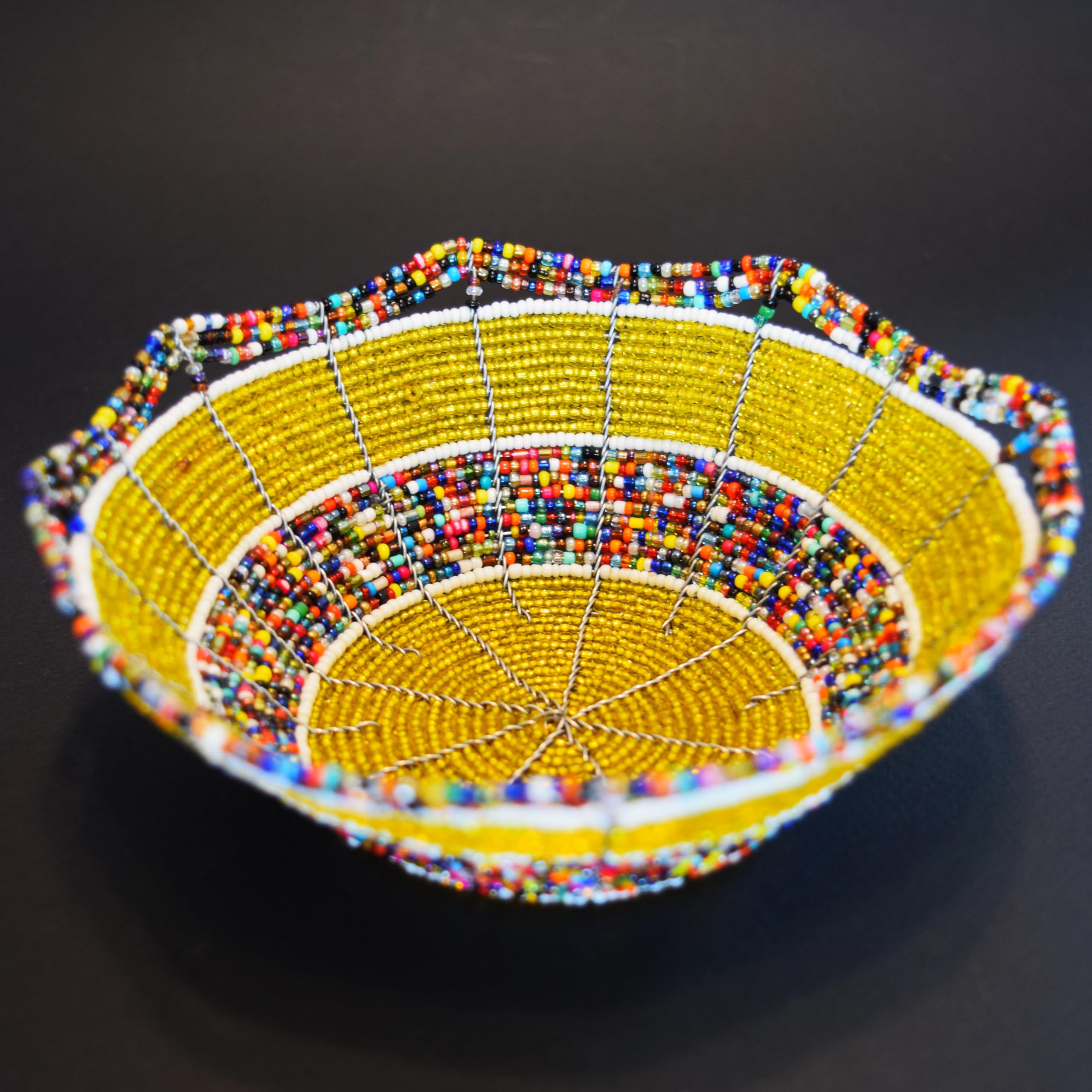 6 inch diameter jewelry bowl crafted by African artisans