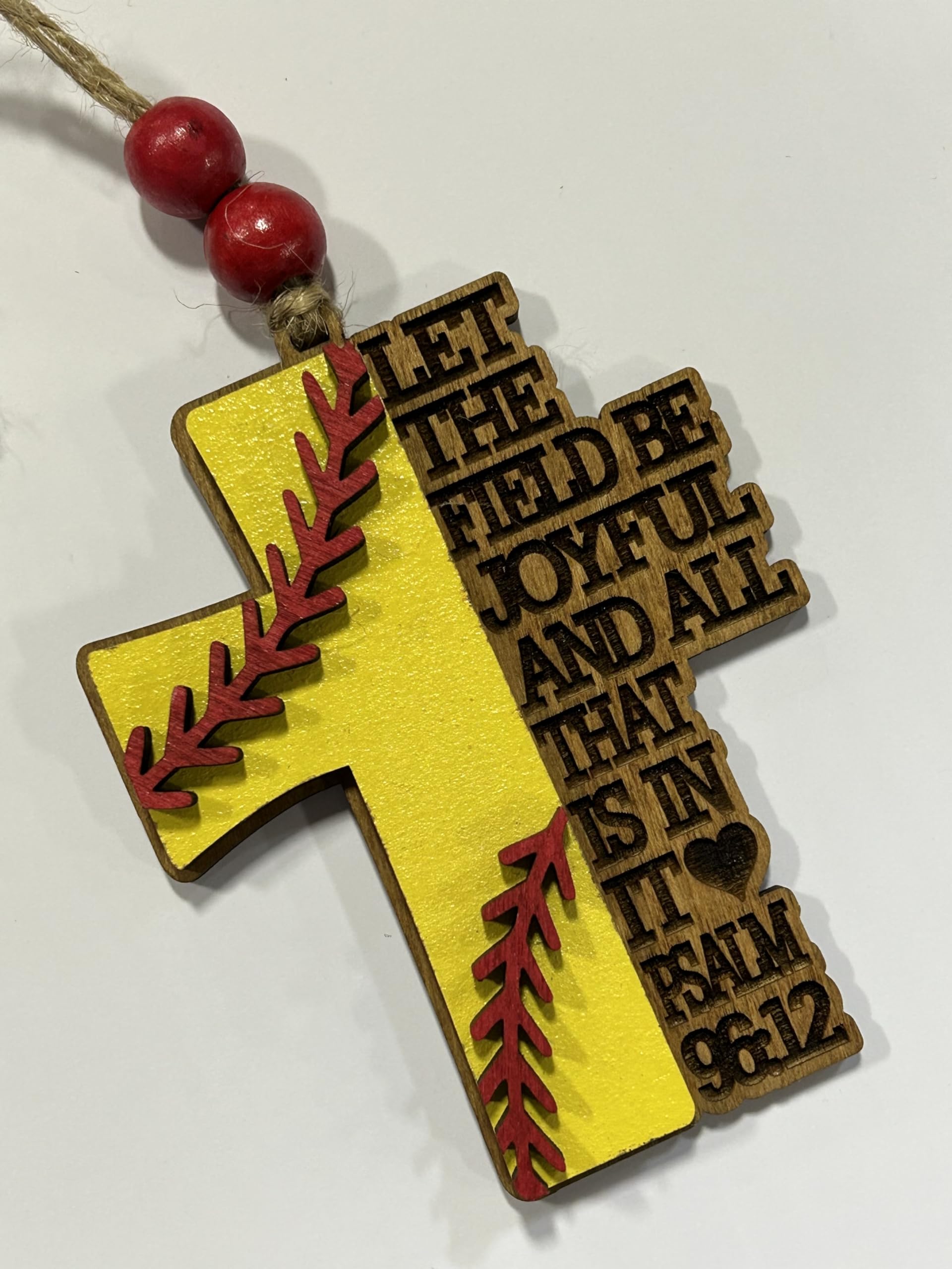 Laser engraved religious ornament measuring about 3 inch wide
