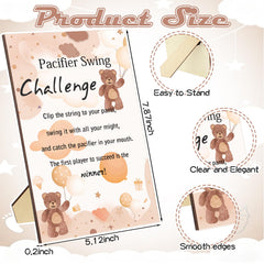 Brown bear sign with swing pacifier set for showers