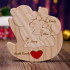 Bear family puzzle custom name with grandma design