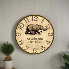 Bear wall clock customization options