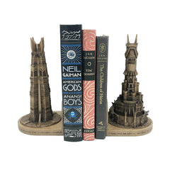 Bear and Wolf Studio two towers bookend on display