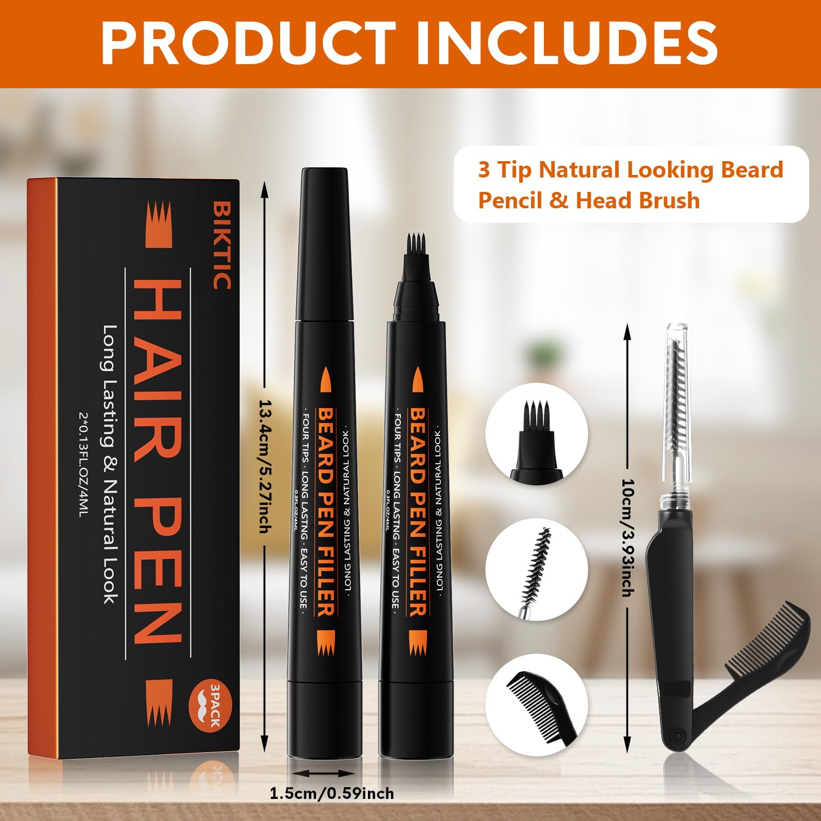 Beard pencil filler for men in black color