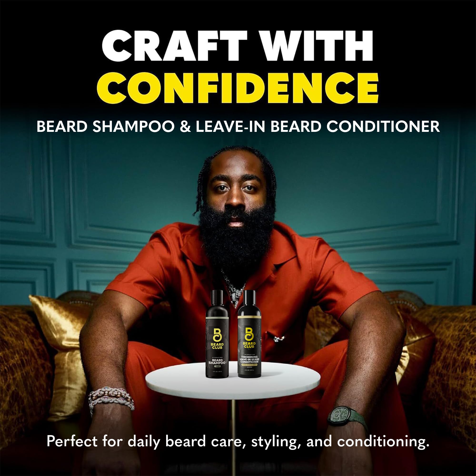 Bearded grooming set featuring wash and leave-in conditioner