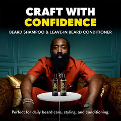 Bearded grooming set featuring wash and leave-in conditioner