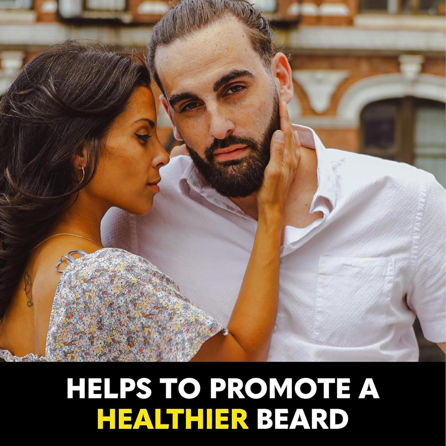 Hydrating beard wash and conditioner set on display