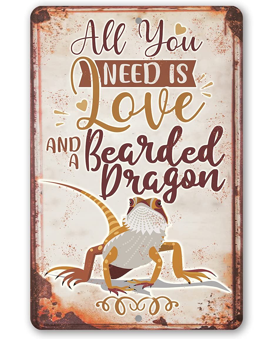 Bearded Dragon Metal Sign 8x12 aluminum product image