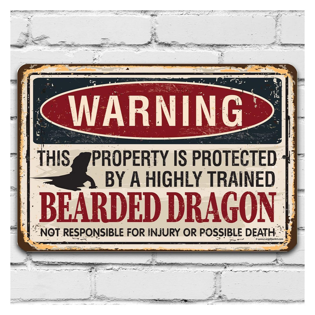 Bearded Dragon Metal Sign 8x12 aluminum epoxy ink