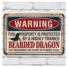 Bearded Dragon Metal Sign 8x12 aluminum epoxy ink